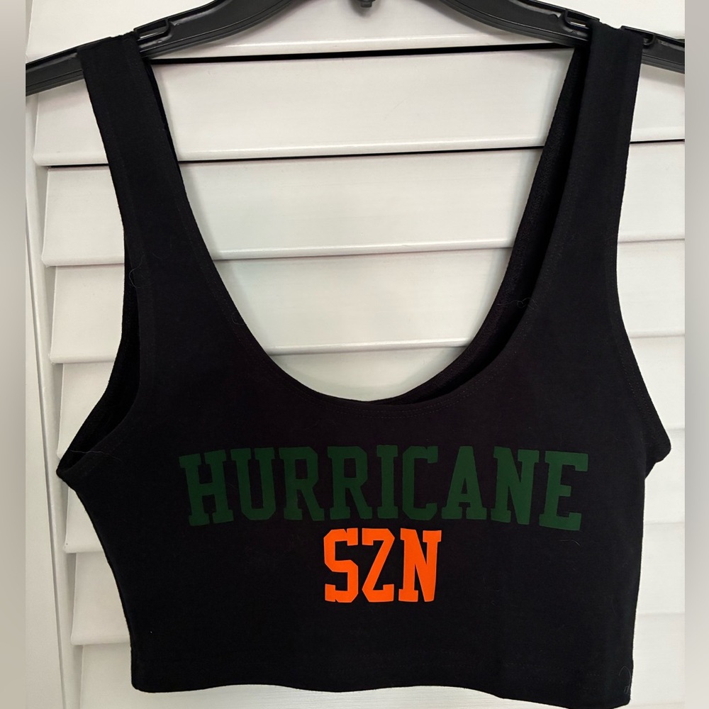 University of Miami HURRICANE SZN Graphic Tank Crop Top